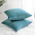 thumbnail image 3 of PiccoCasa 18"x18" Euro Velvet Throw Pillow Covers Pack of 2, Teal Blue, 3 of 8
