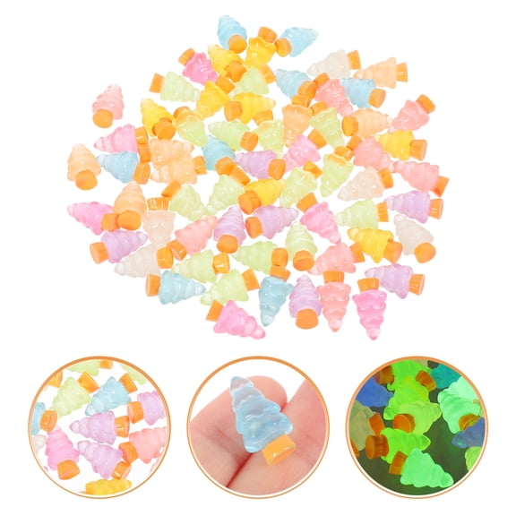 FOMIYES Night Light Christmas Tree Assorted Color Resin Desktop Decoration for Holiday Party