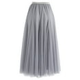 thumbnail image 6 of CHICWISH Women's Grey Layered Mesh Ballet Prom Party Tulle Tutu A-Line Maxi Skirt, 6 of 6