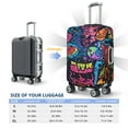 thumbnail image 4 of Kdxio Neon Graffiti Urban Art Pattern Luggage Cover for Travel,Elastic and Durable,Fits 18-32 Inch,Anti-Scratch Suitcase Protector-No luggage included, 4 of 5