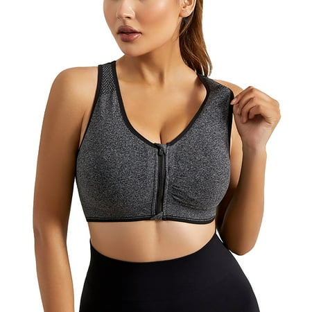 

Booker Women Zipper Strap Sports Bra Vest Casual Solid Color Running Yoga Fitness