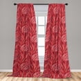 thumbnail image 4 of Ambesonne Abstract Curtains, Leaf-Like Whimsical Lines, Pair of 28"x63", Dark Coral and Champagne, 4 of 5