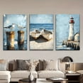 thumbnail image 4 of [Abstract Art Canvas Painting] 3pcs/set Canvas Painting - Unframed Sea Boats, Seagulls, Lighthouses Posters & Prints | Abstract Art for Living Room, Library, Office, Cafe, Bar - Perfect Birthday, Ho, 4 of 4