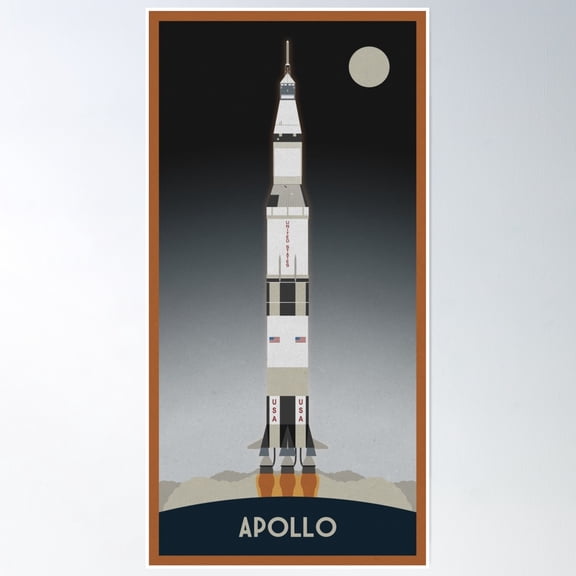Apollo Launch Poster Wall Art, Modern Wall Decor, 8x12 UNFRAMED