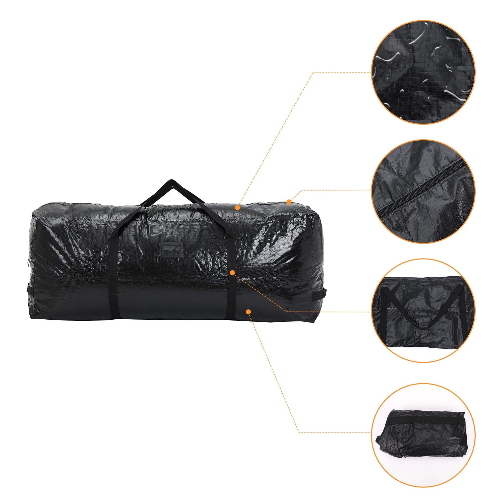 Unique Bargains 1 Pack Foldable Large Storage Bags with Handles Black 50*16*20in