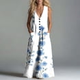 thumbnail image 6 of Dresses for Women Summer Casual Printed Dress Sleeveless Tank Dress Beach V-neck Sundress Dresses Long Dress, 6 of 7