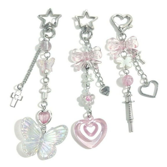 3Pcs Novelty keychains Aesthetic Y2K Keychain Charms Stylish Keychains Accessory