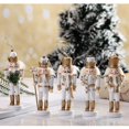 thumbnail image 2 of yotijay 5x Wooden s Nutcracker Christmas Ornaments Home Decor White Gold, 2 of 9