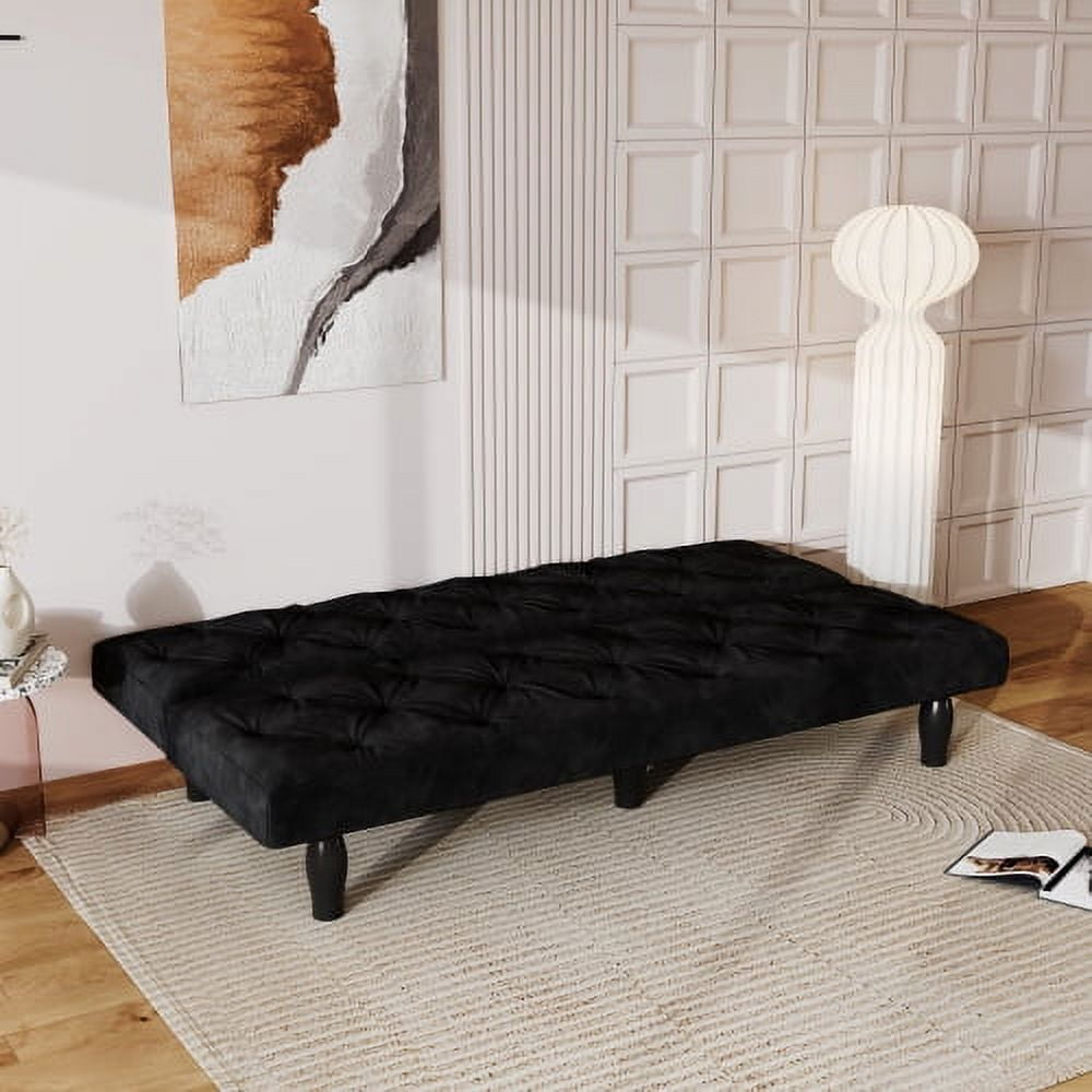 Leumius Modern Velvet Fabric 66" Upholstered Futon Sofa Bed
