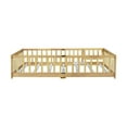 thumbnail image 6 of Bellemave Full Size Floor Beds with Door, Wood Montessori Bed with Fence Railings & Support Slats, No Box Spring Needed (Natural), 6 of 8