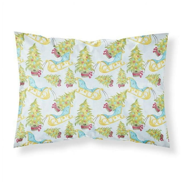 Carolines Treasures BB7486PILLOWCASE Christmas Tree & Sleigh Fabric Standard Pillowcase
