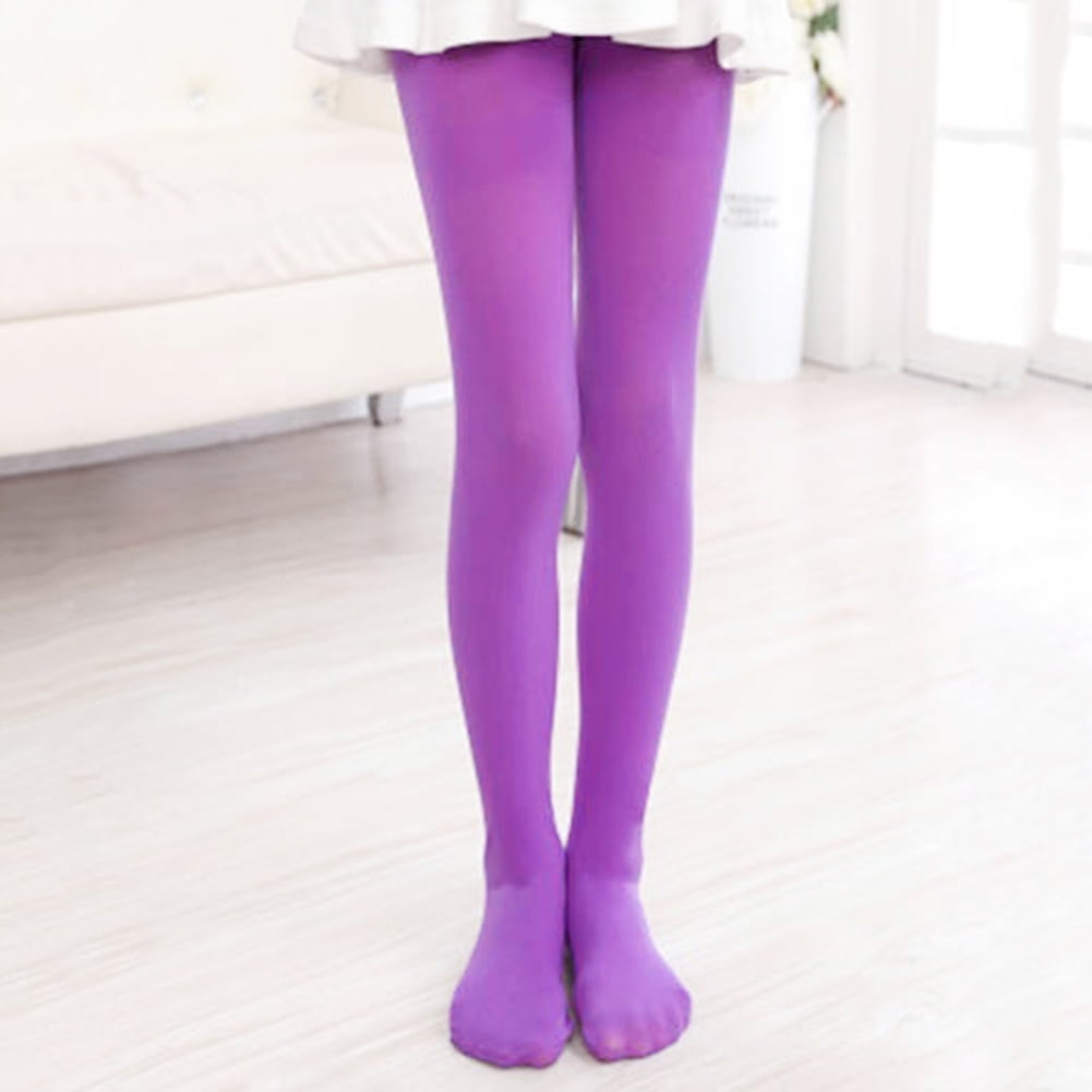 Cheers Kids Girls Candy Color Tights Pantyhose Ballet Dance Leggings Hosiery Stockings Orange L