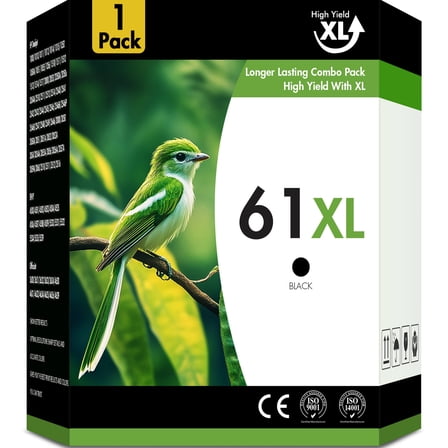 61XL 61 Ink Cartridges Compatible for Printer Ink HP 61 Black, 1Pack Black ink cartridge 61