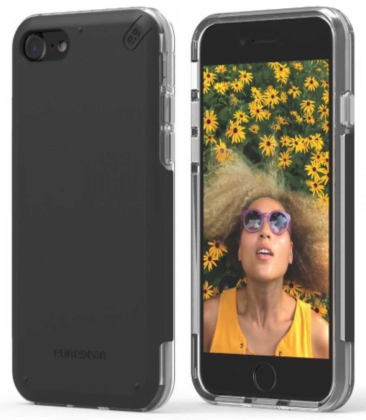 Case for iPhone SE 2022/2020, PureGear Dualtek Pro [Black] Anti-Shock