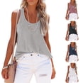 thumbnail image 2 of Yokua Women Basic Solid Color Racerback Tank Top Round Neck Sleeveless Vest T-Shirt, 2 of 15