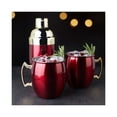 thumbnail image 6 of Twine Red Moscow Mule Mugs and Cocktail Shaker Set, Party Gifts, Copper, 6 of 9
