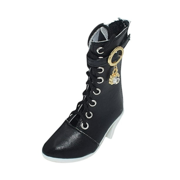 Sandalias De Tacón Para Muñeca BJD 1/3 De 60 Cm – Zapatos De Cuero Negro, Accesorios De Alta Calidad Para Coleccionistas