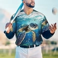 thumbnail image 6 of Balery Watercolor Turtle4 Baseball Jersey for Men Casual Button Down Shirts Short Sleeve Active Team Sports Uniform-X-Large, 6 of 9