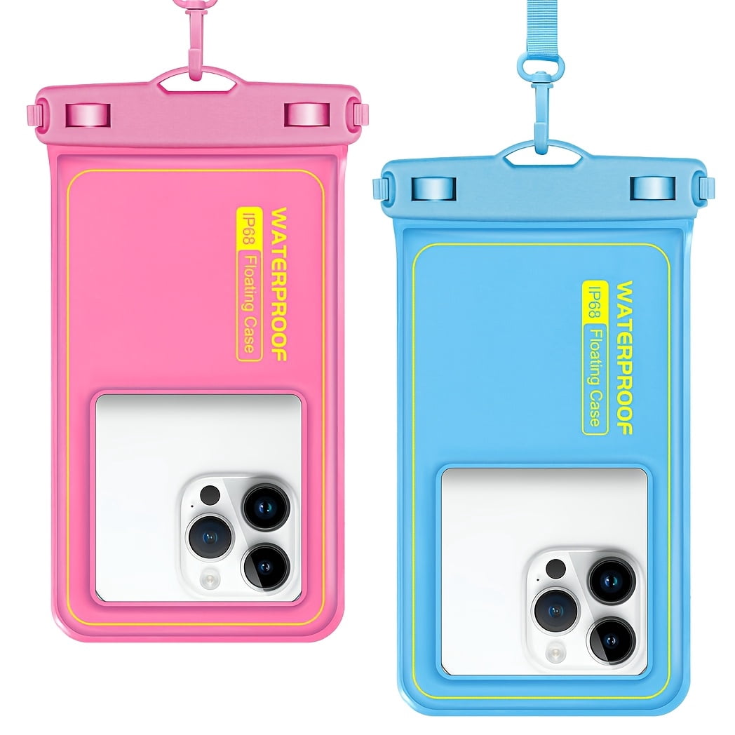 unbranded 2pcs Floating Phone Bag for IPhone16 15 14 13 12 11 Pro Max Phone Dry Bag for All Mobile Phones, Beach Water Park Universal Floating Bag