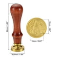 thumbnail image 2 of Uxcell Alphabet a Wax Seal Stamp Initial Letter Sealing Wax Stamp Retro Removable Brass Head Wooden Handle, Style 2, 2 of 6