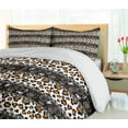 thumbnail image 5 of Ambesonne Zambia Duvet Cover Sets, Cheetah Pattern, 2-Queen, Dark Brown Orange and White, 5 of 7
