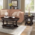 thumbnail image 2 of 42" Wood Coffee Table for Living Room,  2-Tier Oval Coffee Table with Open Storage Shelf, Antique Table Legs with Elegant Carvings, Easy Assembly, Espresso, 2 of 9