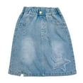 thumbnail image 4 of KAUOD Girls Midi Denim Skirt Elastic High Waisted Straight Skirt with Pockets Y2K Kids Holiday Outdoor Casual Dress, 4 of 6