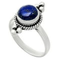 thumbnail image 3 of Natural Lapis Lazuli - Afghanistan 925 Sterling Silver Ring s.8 Jewelry R-1127 SDR243746, 3 of 5