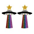 thumbnail image 1 of Pendientes personalizados europeos y americanos acrílicos para mujer, barra de discoteca, divertidos y exagerados, pendientes con forma de nave espacial OVNI y extraterrestre, 1 of 5