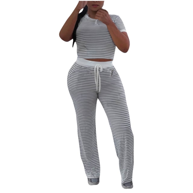 Camisas de Manga Corta para las Mujeres Fallow Blusa de Color Sólido con Set de Pantalones de Bolsillo, Cuerda de Dibujo de Cintura Elástica para el Uso Casual de Verano