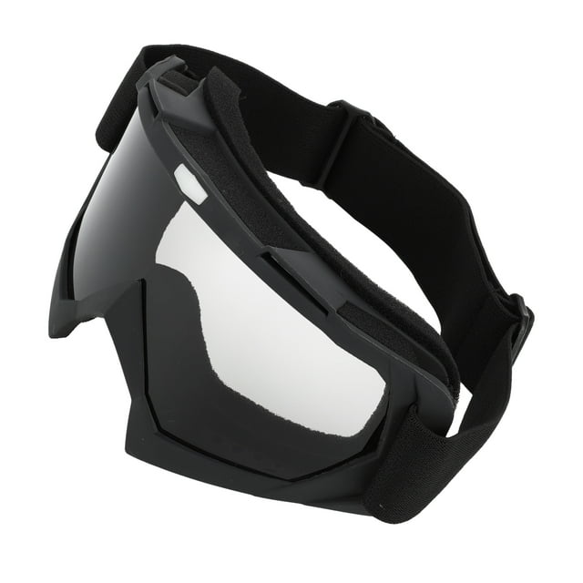 Unique Bargains 1 Pc Universal Motorcycle Goggles Dimmable Sunglasses UV Protection Matte Black Gray TPU PC