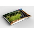 thumbnail image 2 of Ambesonne Wine Pillow Sham 2 Pack, Idyllic Tuscany Country, 30"x20", Black Green Pale Brown, 2 of 3