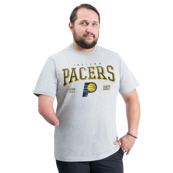 Men's G-III Sports by Carl Banks Gray Indiana Pacers Adaptive Classic Team Spirit Short Sleeve T-Shirt