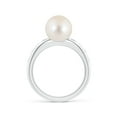thumbnail image 2 of Angara Freshwater Cultured Pearl Ring with Flush-Set Diamonds in 14K White Gold for Women | June Birthstone Jewelry for Her, 2 of 8