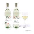 thumbnail image 1 of Peach Coral Floral Garden Party, Wine Bottle Labels, 20-Pack, 1 of 1