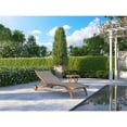 thumbnail image 6 of Perrin Teak Outdoor Reclining Chaise Lounger in Taupe with Wheels, 6 of 6