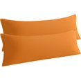 thumbnail image 1 of Chenchen Body Pillow Cases Set of 2, 2 Pack Brushed Microfiber 20x54 Pillow Cases, Soft, Wrinkle, Fade, Stain Resistant Pale Orange Pillow Cases with Envelope Closure, 20x54 Inches, Pale Orange, 1 of 1