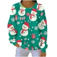 thumbnail image 2 of Goodtrade8 Shirts for Women Long Sleeve Christmas Pullover Holiday Crew Neck Winter Knitting Graphic Womens Tops Casual Sweatshirts, 2 of 7