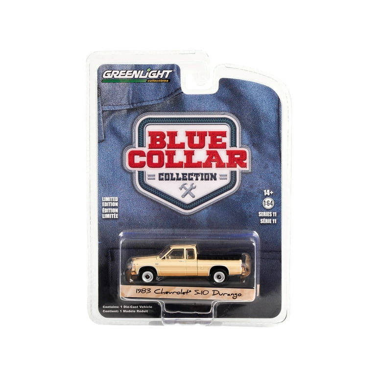 1983 Chevrolet S-10 Durango Truck Tan w/Brown Stripes and Black Bed Cover 1/64 Diecast Model Car by Greenlight