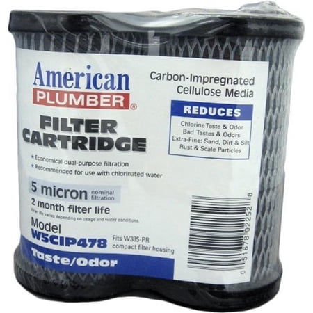 Commercial Water Distributing AMERICAN-PLUMBER-W5CIP478 Undersink Compact Filter Replacement Cartridge - Pack of 2