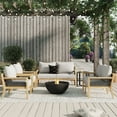thumbnail image 2 of Nathan James Freya Bohemian 4-Piece Outdoor Couch Patio Furniture Set, Solid Acacia Wood Frame, Conversation Set with Cushions, 2 of 2