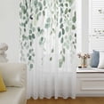 thumbnail image 6 of Eucalyptus Leaf Sage Green Sheer Curtains 54 Inches Long, Spring Weeping Leaves Botanical Light Filering Curtains, Breathable Simi Curtain Privacy Drapes for Kitchen Bathroom Small Window Treatment, 6 of 9