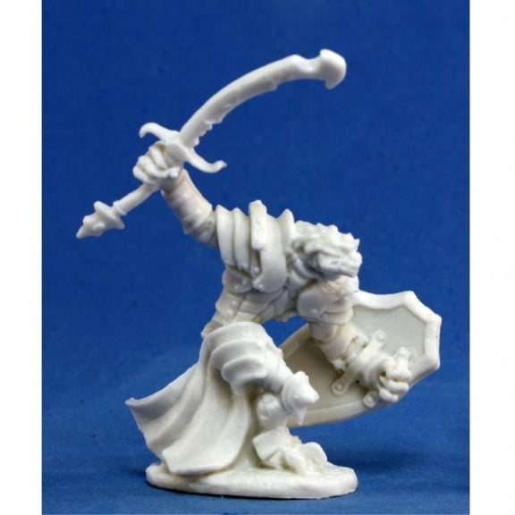 Bones Dragonman Warrior Miniature Unpainted Polymer Model Durable Detailed Reaper Miniatures