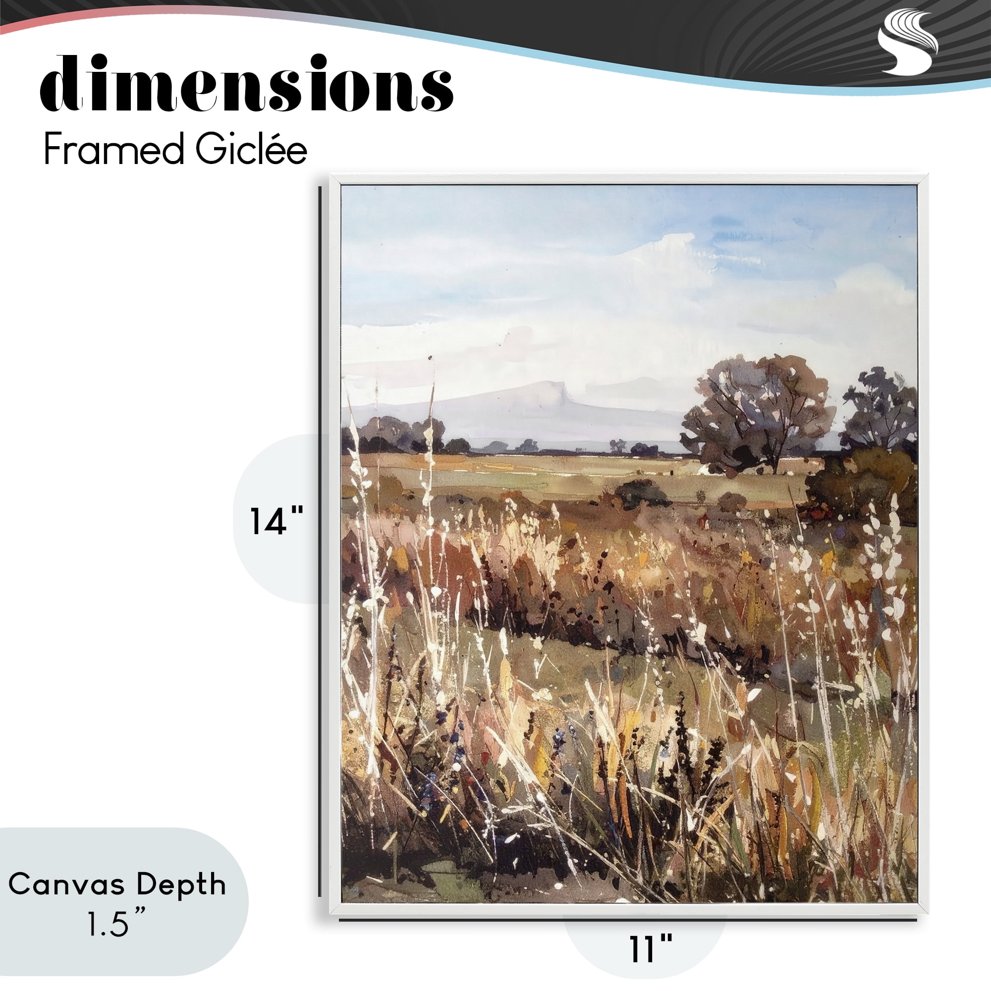 Stupell Industries Peaceful Meadow Expression White Framed Giclee Art, design by Alonza Saunders