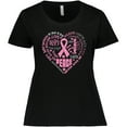 thumbnail image 3 of Inktastic Breast Cancer Awareness Heart Words Women's Plus Size T-Shirt, 3 of 5