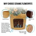 thumbnail image 5 of mdj pottery 3Pcs Ceramic Plant Pots 9 12 15 Inch, Glossy Antique Yellow Planters with Drainage Holes, Ceramic Flower Pots for Indoor Outdoor Patio Garden Windowsill Decor, 5 of 6