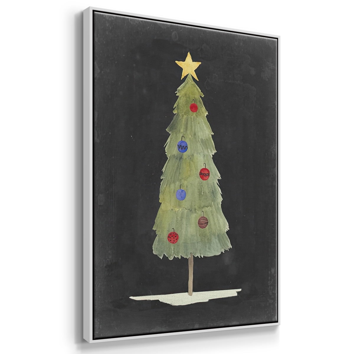 Christmas Glow II - Framed Gallery Wrapped Holiday Canvas - 27 x 41 - White Frame
