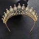 thumbnail image 5 of Tiara de diamantes de imitación YONGSHENG corona de cristal rojo Retro dorada, 5 of 5