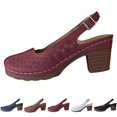 thumbnail image 2 of NOKIO Women's V𝗂ntage Chun𝗄𝗒 Sandals Adjustable Slingback S𝗅ip On Slippers Hollow Summer Outdoor Ladies Shoes Closed Toe Breathable Sandalias de Mujer, 2 of 7