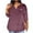 Hot Pink, variant on Mikilon Women Plus Size V-Neck Tops Summer Casual Loose 3/4 Sleeve Blouses Solid Color Shirts